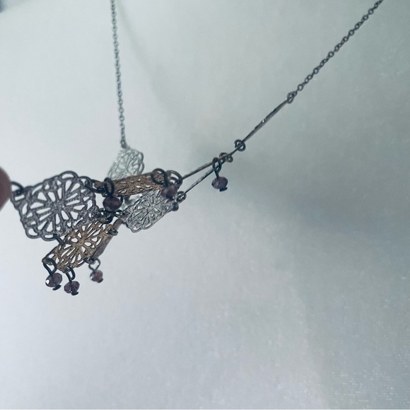 Express 3 tones Gold Rose Silver - Necklace VINTAGE - Picture 7 of 8